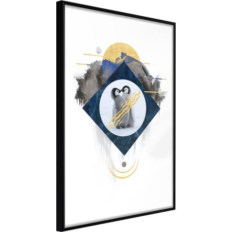 Affiche Murale Encadrée "Little Penguins" 30 x 42 cm Noir