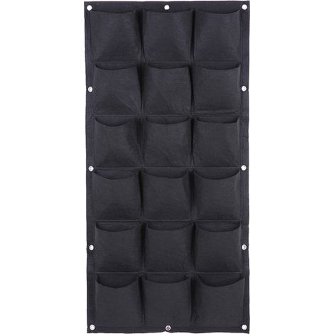 Macetero vertical de pared con 18 bolsillos para jardinería en balcones o terrazas - Accesorio de jardinería