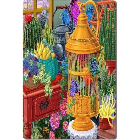 Plaque en Métal Vintage Art Murale pour Jardin de Tulipes, Couleur et Vitalité pour le Printemps 30x20 cm. (1/5)