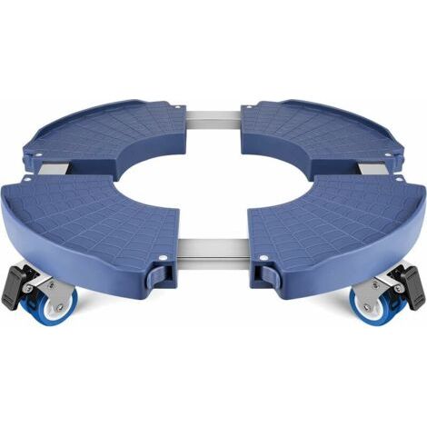 QORVA-Porte Plante a roulettes, Support Plante 40-58cm Réglable pour Pot de Fleur Pied de Parasol - Plateau Roulant pour Intérieur à Extérieur, Capacité de Charge 150 kg
