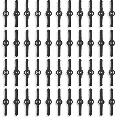Cuchillas de repuesto para desbrozadora - Cuchillas de plástico - Mantenimiento del césped - Material ABS duradero - 40 piezas - Negro (1/5)