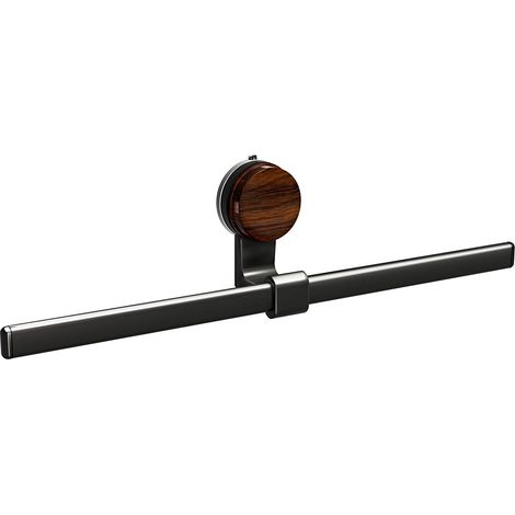 Barre  19,6 po, sans perçage, amovible, en acier inoxydable noir mat avec accent de grain de bois pour cuisine, porte vitrée (50 cm/19,6 po) (1/5)