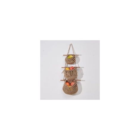 Cesto portafrutta sospeso, cesto da parete in stile bohémien, cesto portaoggetti intrecciato, adatto per cucina, soggiorno e bagno. - Crezuo