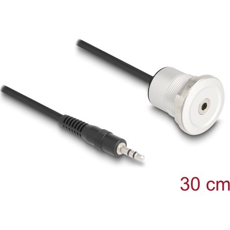 Delock EstÃ©reo incorporado hembra con cable macho 3,5 mm de 30 cm con 3 pines aluminio