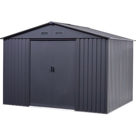 Gerätehaus mit Satteldach 301x303x214cm, anthrazit (1/3)