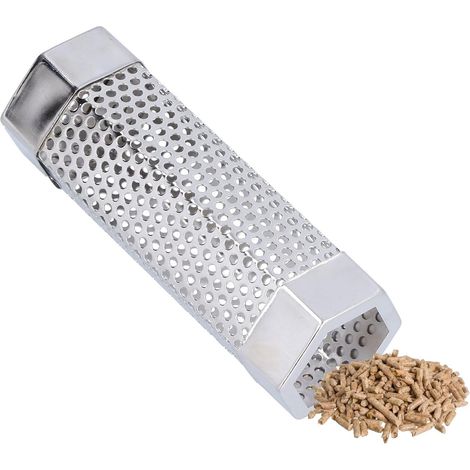 BBQ Smoker Tube,Tube Fumoir,Tube de Fumage à Granulés pour Griller,Tube de Fumage pour Barbecue en Acier Inoxydable,Tube Hexagonal pour Toutes Les Grillades,Poissons,Porc,Bœuf,Fumage à Chaud/à Froid (1/5)