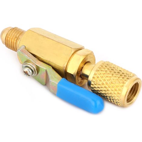 pièces Vanne à bille R12/R134/AR410 Adaptateur de vanne à bille pour réfrigérant 1/4SAE mâle/femelle (1/4'' BV1414FM)
