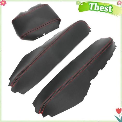 Housse d'accoudoir voiture - TBEST - Compatible 2016-2018 - Cuir PU - Protection console centrale - Noir (1/5)