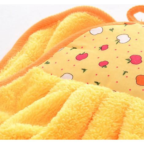 Chiffon de nettoyage en microfibre à suspendre pour la vaisselle, idéal pour la cuisine, la salle de bain et les toilettes (jaune). (1/5)