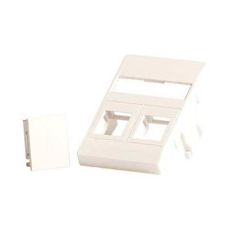 Lanview 2x placca a muro Keystone per presa Clicline 50x75 mm bianca, LVN127866