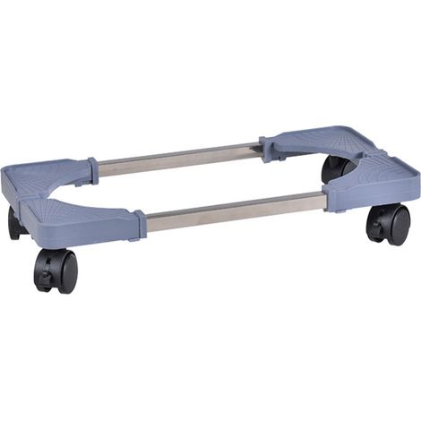 Support mobile pour ordinateur tour rétractable, rotation 360°, roulettes, gris, pour bureau (1/5)
