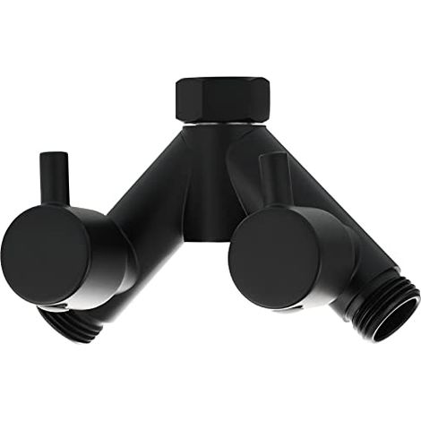 Robinet de douche noir avec vanne d'arrêt en laiton, déviateur de tuyau de type Y G 1/2 (pour bras de douche).