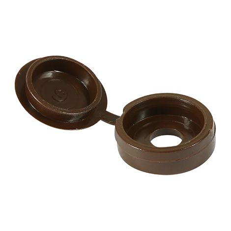 TIMCO Hinged Screw Caps Large Brown - To fit 5.0 to 6.0 Screw (1/2)