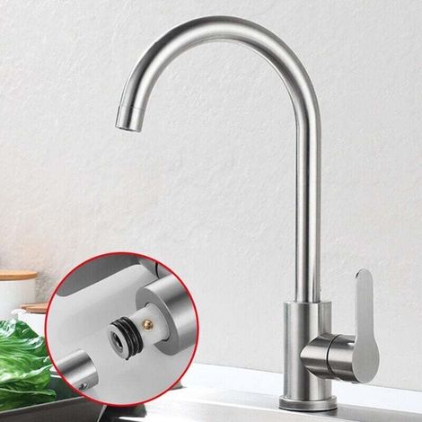 Robinet Cuisine - Mitigeur Monocommande Rotatif 360° - Hauteur Sortie Eau 223 mm - Cartouche Céramique - Finition Chromée - 1 Pièce (1/3)