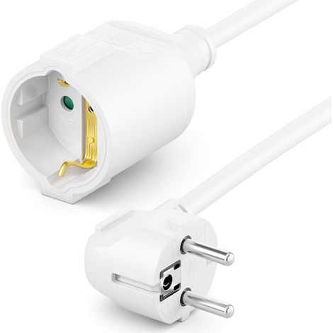2m Cordon Alimentation Rallonge Contact Protection Câble électrique Extension 16A 3680W Usage Domestique Bureau Atelier Multimédia Blanc (1/5)