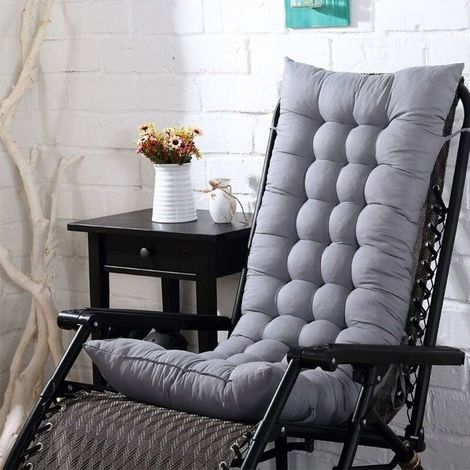 Coussin de chaise extérieur épais 3D rectangulaire – Coton et polyester – Confort optimal pour maison et bureau – Gris argenté