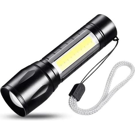 Mini lampe torche portable avec zoom et mise au point réglable, lampe torche LED rechargeable, petite lampe torche, lampe torche LED haute puissance, (1/5)