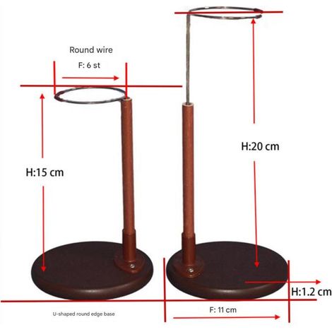 Irovami Supports poupées bois – 15-20cm, marron, tous types, collection