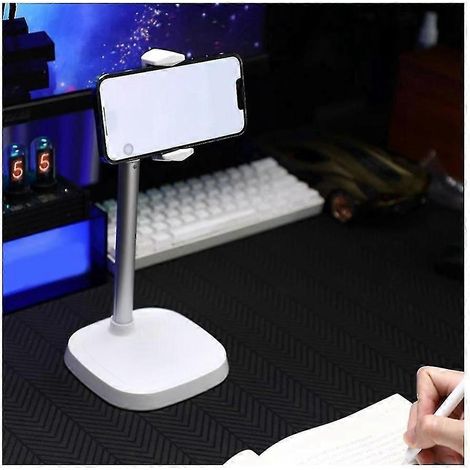Support de bureau pour téléphone portable avec rotation à 360° pour le streaming vidéo en direct, base ronde, smartphone. (1/5)