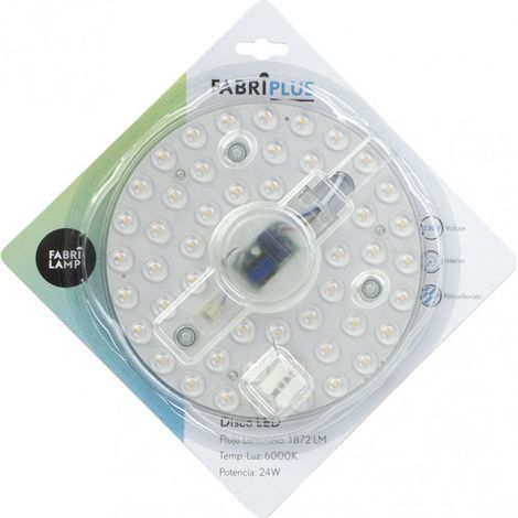 Disco LED 24 W 6000 K rotondo bianco 17x17x2,5 cm 1872 lm