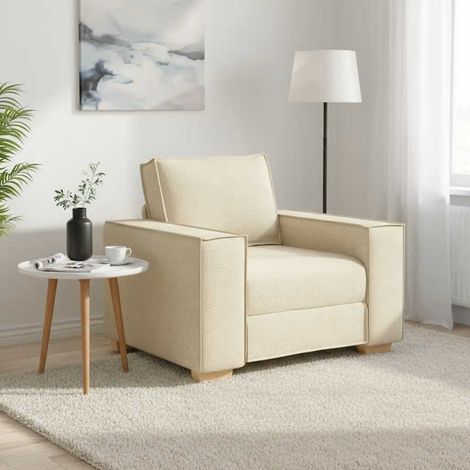 Sofa Stuhl Creme 100x78x84 cm Stoff