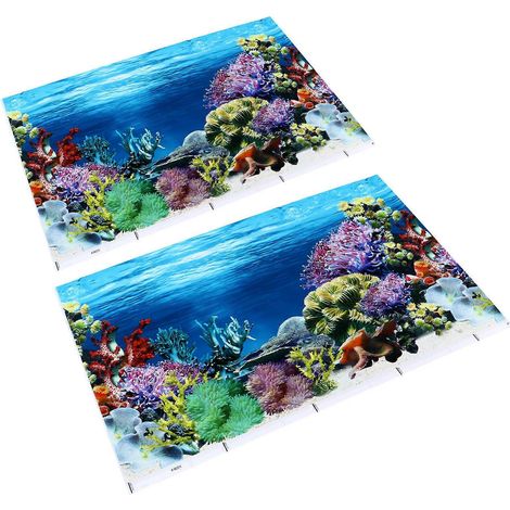 Autocollants de fond pour aquarium (6 pièces) compatibles avec les présentoirs d'aquarium. (1/5)