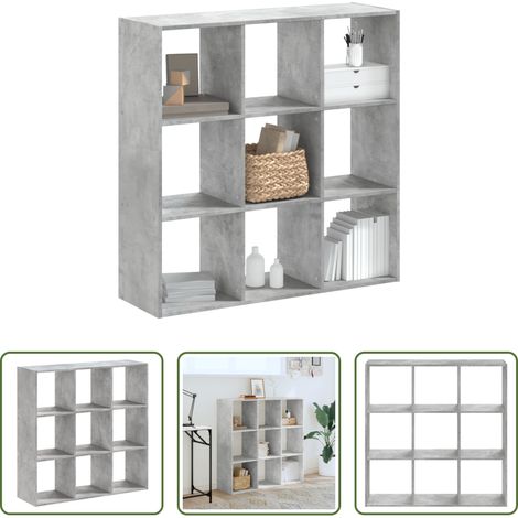 vidaXL Holzwerkstoff - Bücherregal Betongrau 102x32x102 cm Holzwerkstoff (1/5)