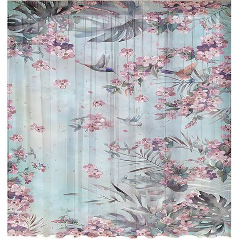 Tenda per finestra con motivo a foglie, pannello floreale 1, 132x160 cm