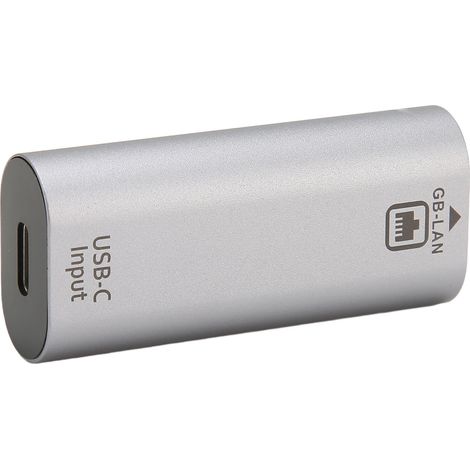 Adaptateur USB-C vers RJ45 Plug and Play, transmission 1000 Mbps, alliage d'aluminium, pour ordinateur portable et tablette. (1/4)