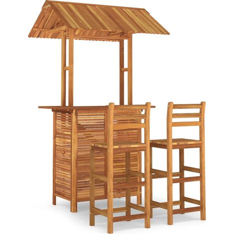 Maison Exclusive - 3-tlg. Gartenbar-Set Massivholz Akazie