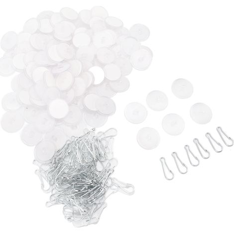 Lot de 100 crochets de plafond autocollants transparents sans perçage, avec 100 anneaux de fixation. (1/5)