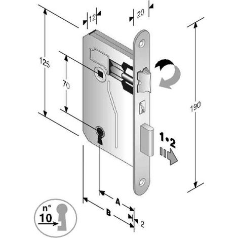 Serratura Patent Mm 8X70 E25 Bt Bronzata Gb (1/5)