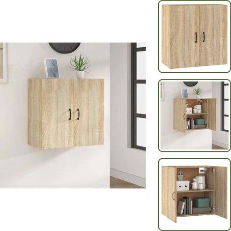 Armoire murale Chêne sonoma 60x31x60 cm Bois d'ingénierie - Armoire Murale - Étagère Murale - Rangement Mural - Meuble De Rangement - Armoire Flottante (1/5)