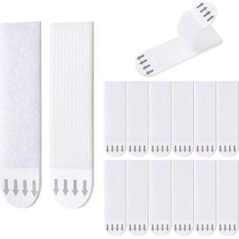 Photo Hanging Strip - 16x70 Mm - Adhesivo Removible Para Paredes Interiores - Para Marcos Espejos Relojes - 12 Pares (1/5)