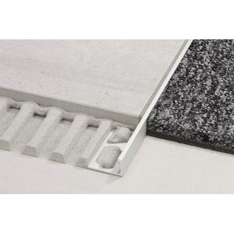 Schluter – Profilé de finition sol et mur en acier inox – Hauteur 12,5 mm – Longueur 2,5 m – Protection des arêtes carrelées – Pour transitions décoratives