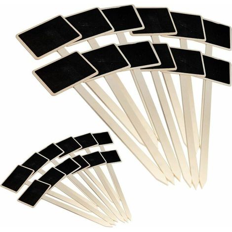 30pcs Etiquettes de Plantes en Ardoise Mini Tableau Noir Marqueur de Jardin Plante Signe Tags en Bois étiquettes Potager pour Fleur Légumes Graine Jardin Pépinière (1/5)