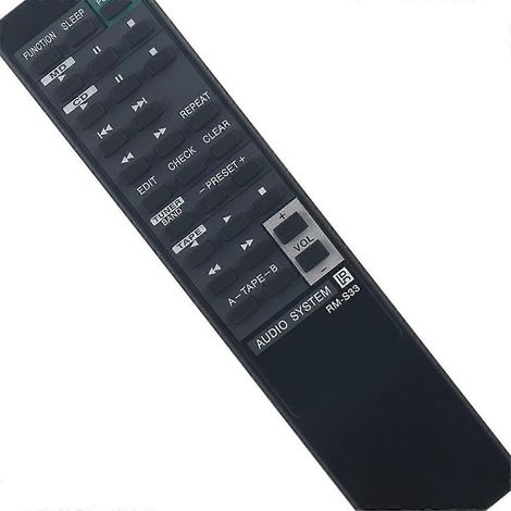 RM-S33 Fernbedienung für Sony Audiosysteme HCDH801, MHC701, MHC-701, MHC-801, MHC-S30, MHC801, MHCS30 (Standard, Schwarz) (1/4)