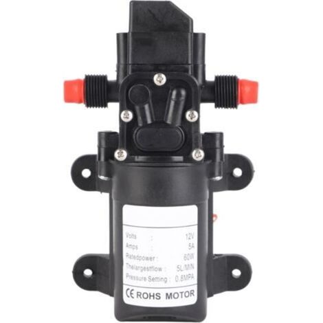 12-V-Gleichstrom-Wasserpumpe, 60 W, selbstansaugend – Fördermenge 5 l/min – Druck 116 psi – Saughöhe 1,5 m – Für Reinigungs- und Solaranlagen (1/4)