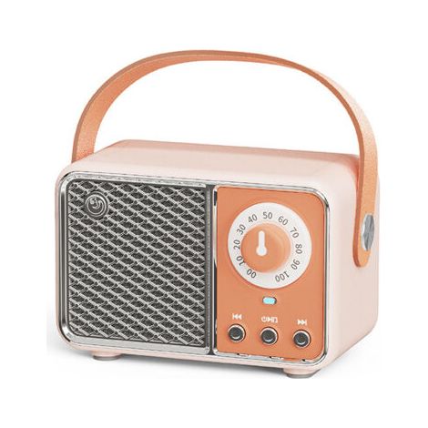 Enceinte Bluetooth rétro améliorée - Radio vintage style classique rétro, connexion Bluetooth 5.1 sans fil, compatible TF, USB et AUX, orange (1/5)