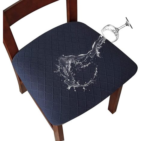 Housse de siège extensible imperméable bleu marine 4 pièces en treillis diamant, boucle 45509 cm, adaptée aux chaises de restaurant