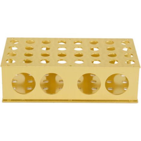 Support de tubes à essai en aluminium doré, diamètre des trous : 8 × 12,3 × 18 × 30 mm, pour laboratoire