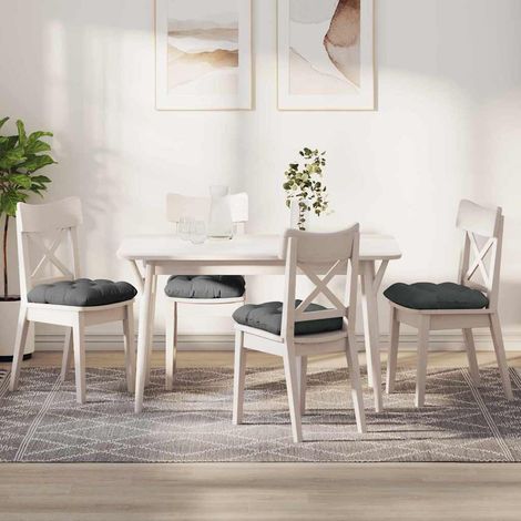 Sitzkissen 4 pcs Dunkelgrau 40 x 40 x 12 cm Stoff