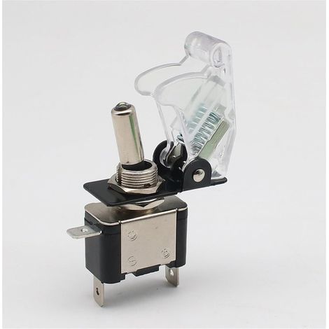 12V20A Electroluminescent LED Rocker Switch for Car, Boat, Truck, with Safety Aircraft Top Cover Protection (1/4)