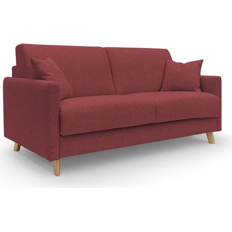 Edgar Sofá cama convertible en tela FELIS impermeable 180 cm (mat. 140x197) Rojo