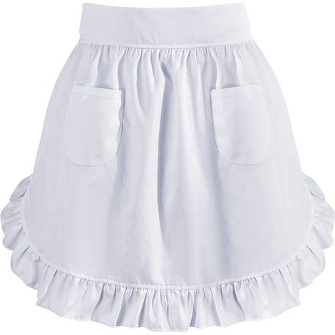 Tablier de cuisine - Demi-tablier - Polyester - Avec double poche - Avec volants - Jupe de cuisinier réglable - Tablier - Tablier de serveur - Adapté aux cuisines, restaurants et fêtes - 6642,6 cm - W (1/5)