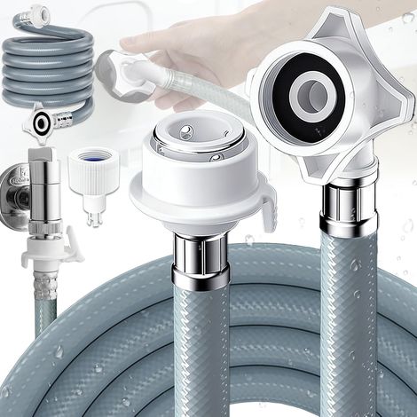 Tuyau d'alimentation coudé pour lave-linge universel 3/4 pouce tous les modèles courants rallonge Aquastop (1/5)