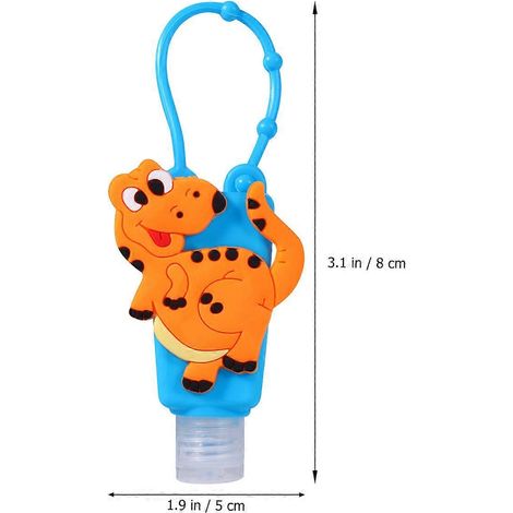 Lot de 4 flacons de gel hydroalcoolique portables en silicone avec couvercle à motif dessin animé (comme illustré) (1/5)