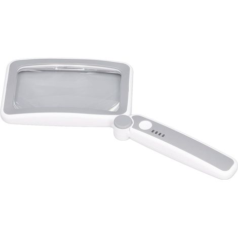 Loupe Rectangulaire Portative avec Grossissement 4X, 10 Lumières LED et Batterie Rechargeable pour la Lecture et l'observation (1/4)