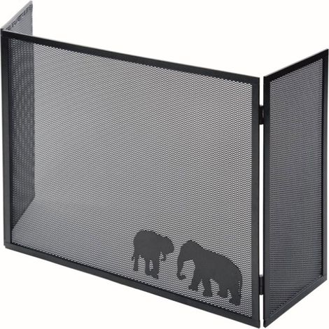 Parascintille con Antine 100x50 cm Decorazione Elefante in Ferro Verniciato Grigio Martellato