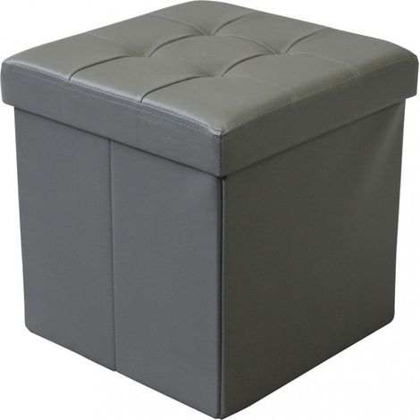 Pouf Contenitore Quadrato In Velluto Beige (1/4)